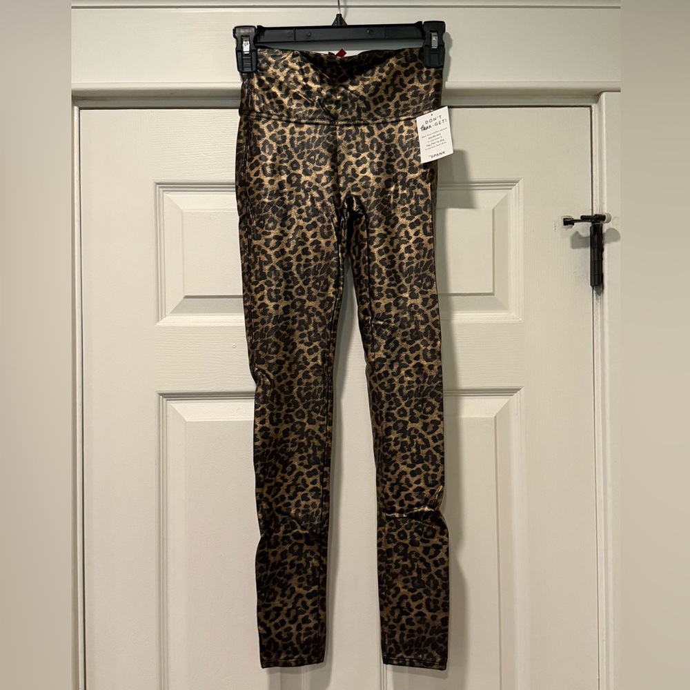 Spanx Faux Leather Cheetah Leggings